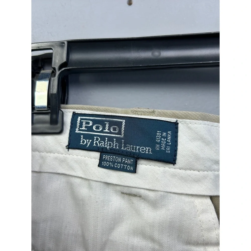 Polo Ralph Lauren Pants Mens 34x34 Tan‎ Preston Pant Khaki Chino Cotton Straight
